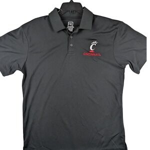Pro Edge Cincinnati Bearcats Polo Shirt Mens M/M 38/40 Black Short Sleeve
